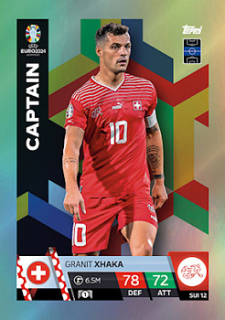 Granit Xhaka Switzerland Topps Match Attax EURO 2024 Captain #SUI12